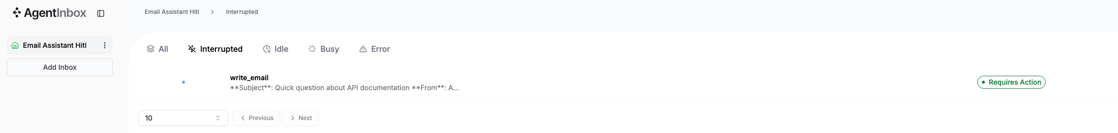 Agent Inbox 任务列表